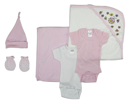 Newborn Baby Girl 6 Pc Layette Baby Shower Gift Set LS_0010 - L & M Kee, LLC
