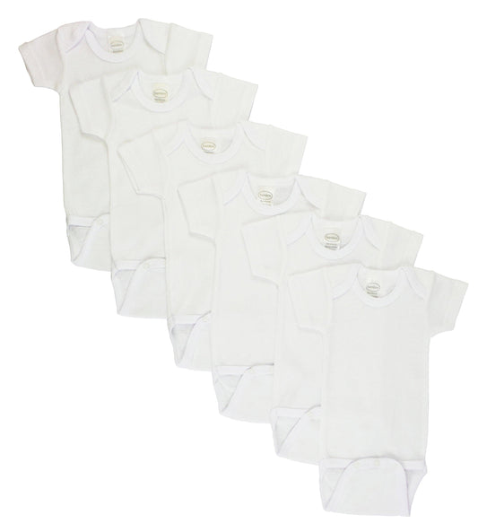 White Short Sleeve One Piece 6 Pack 001_001 - L & M Kee, LLC