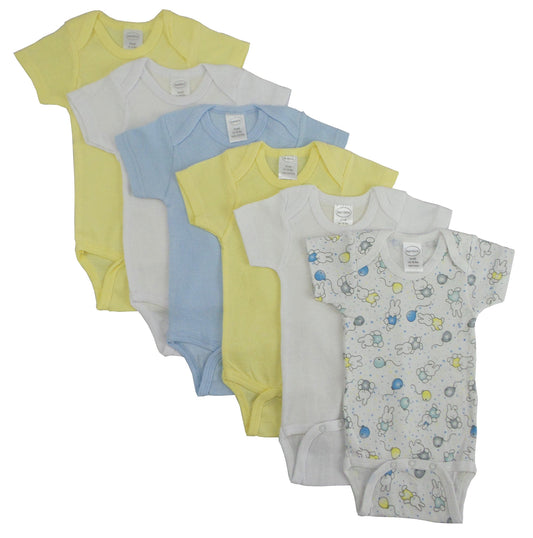 Printed Pastel Boys Short Sleeve 6 Pack 002_004 - L & M Kee, LLC