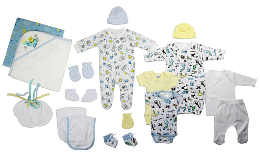 Newborn Baby Boy 19 Pc Layette Baby Shower Gift Set LS_0016 - L & M Kee, LLC