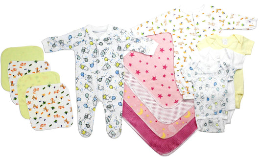 Newborn Baby Girls 13 Pc Layette Baby Shower Gift Set LS_0036 - L & M Kee, LLC