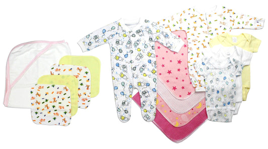 Newborn Baby Girls 14 Pc Layette Baby Shower Gift Set LS_0038 - L & M Kee, LLC
