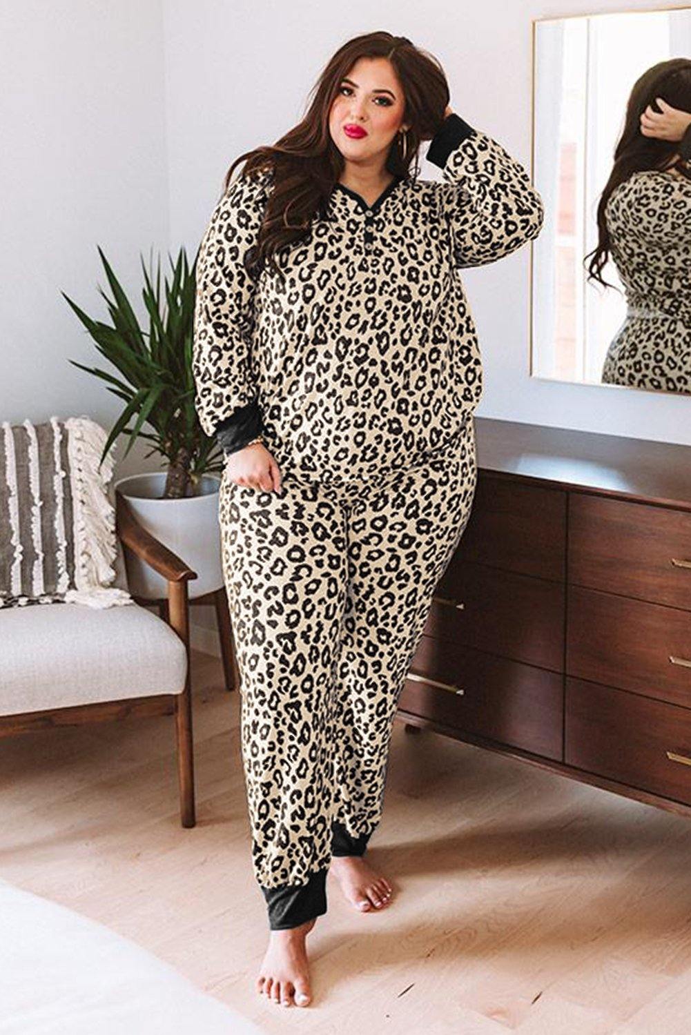 Plus Size V Neck Top And Sweatpants Lounge Set - L & M Kee, LLC