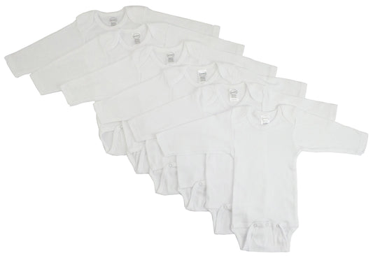 Long Sleeve White Onezie 6 Pack 009_009 - L & M Kee, LLC