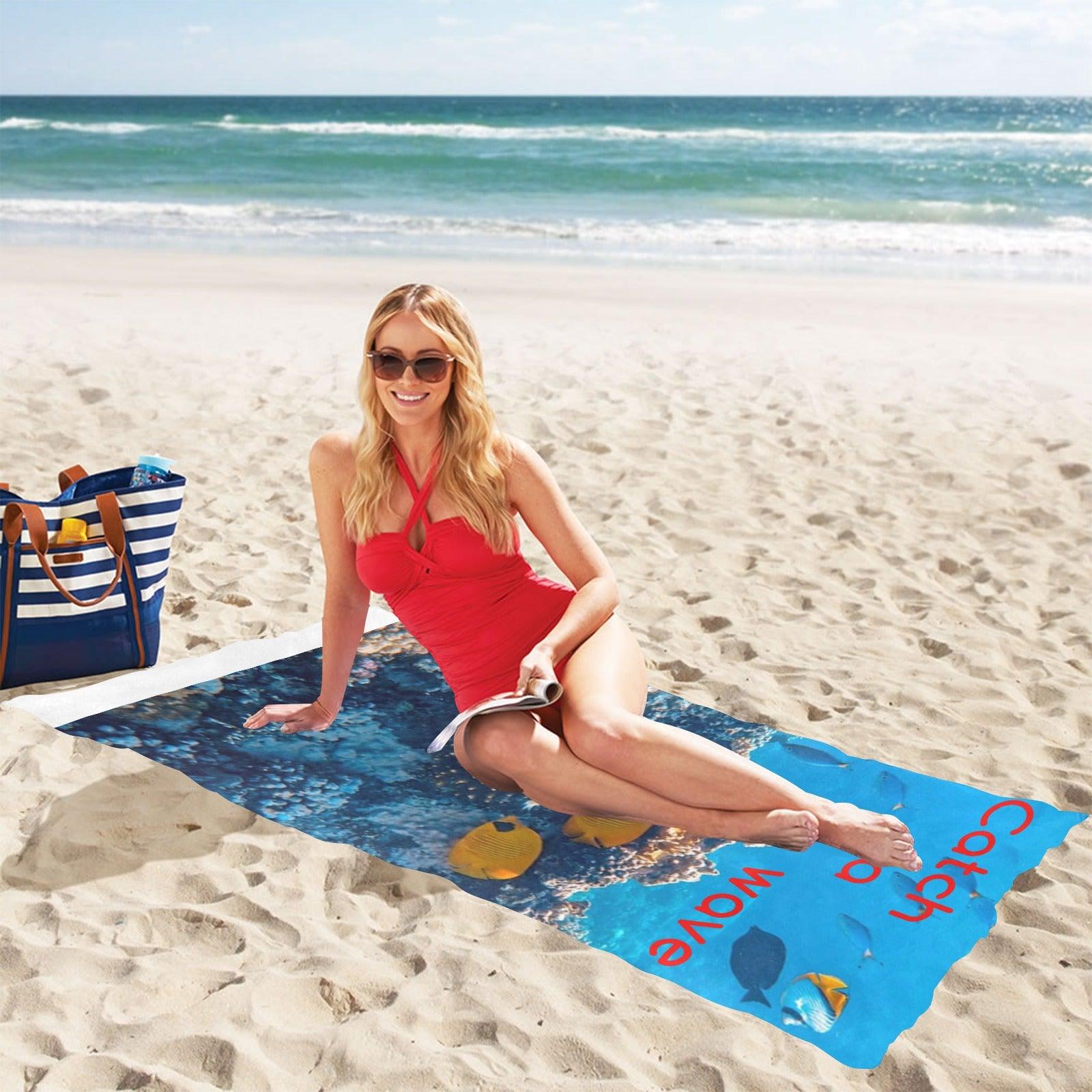 Catch A Wave Beach Towel 31.5"x 71"(Made In Queen) - L & M Kee, LLC