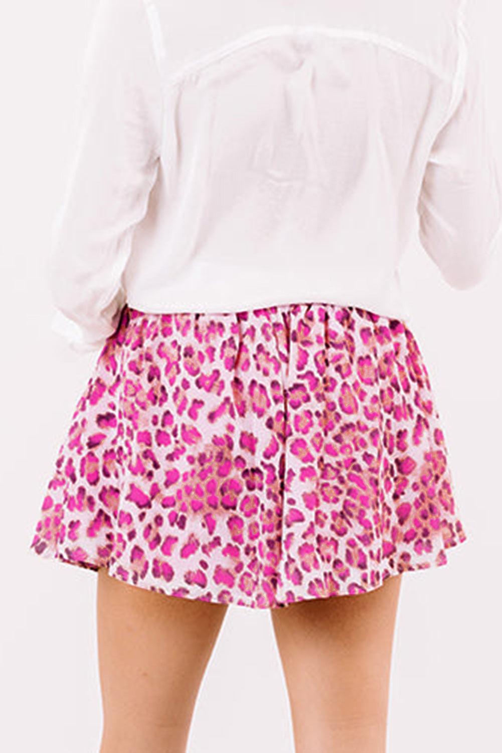 Leopard Print Flutter Casual Shorts - L & M Kee, LLC