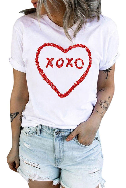 Sequin Heart Graphic Tee - L & M Kee, LLC