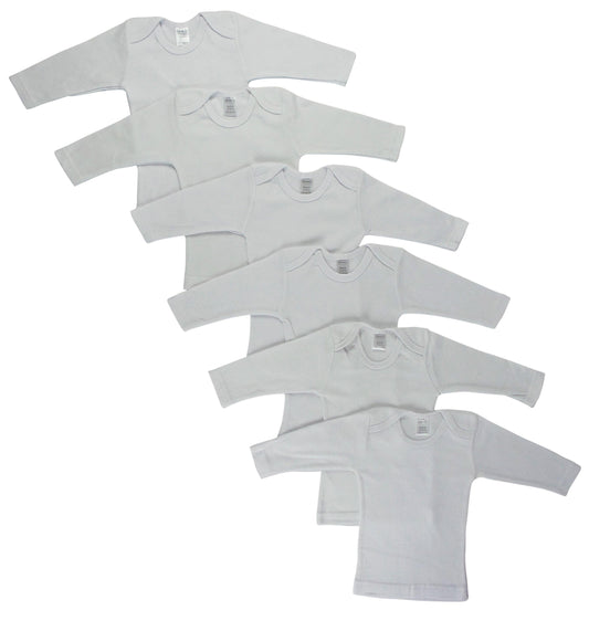 White Long Sleeve Lap T-shirts 6 Pack 050_050 - L & M Kee, LLC