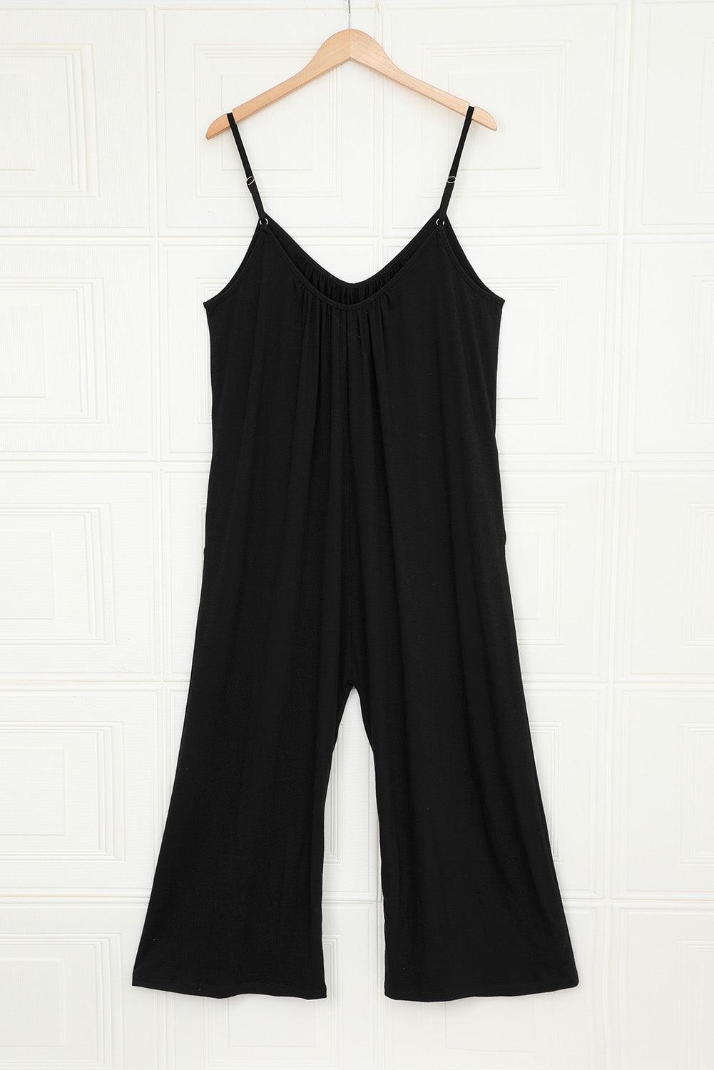 Spaghetti Straps Wide Leg Pocketed Jumpsuits - L & M Kee, LLC