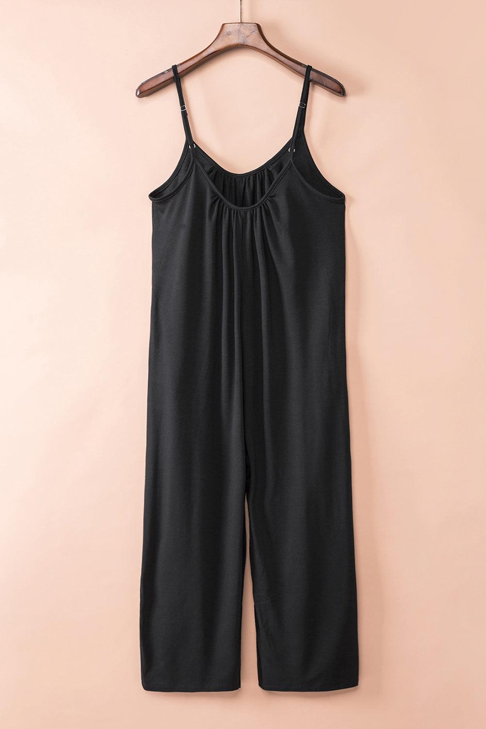 Spaghetti Straps Wide Leg Pocketed Jumpsuits - L & M Kee, LLC