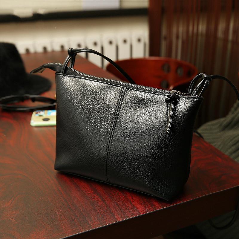 Zipper Leather Crossbody Handbag - L & M Kee, LLC