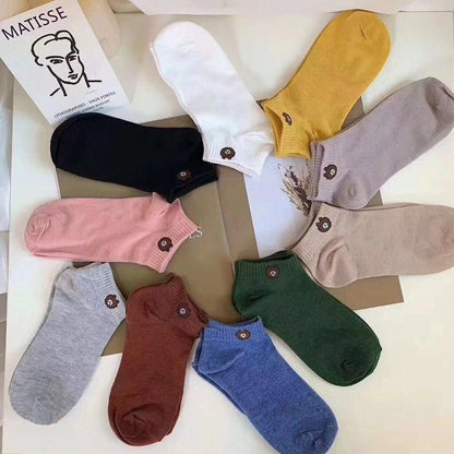 [10 PAIRS] Soft Cute Bear Sport Ankle Socks - L & M Kee, LLC