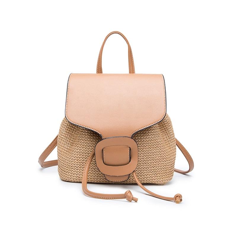 Straw Shoulder Backpack - L & M Kee, LLC