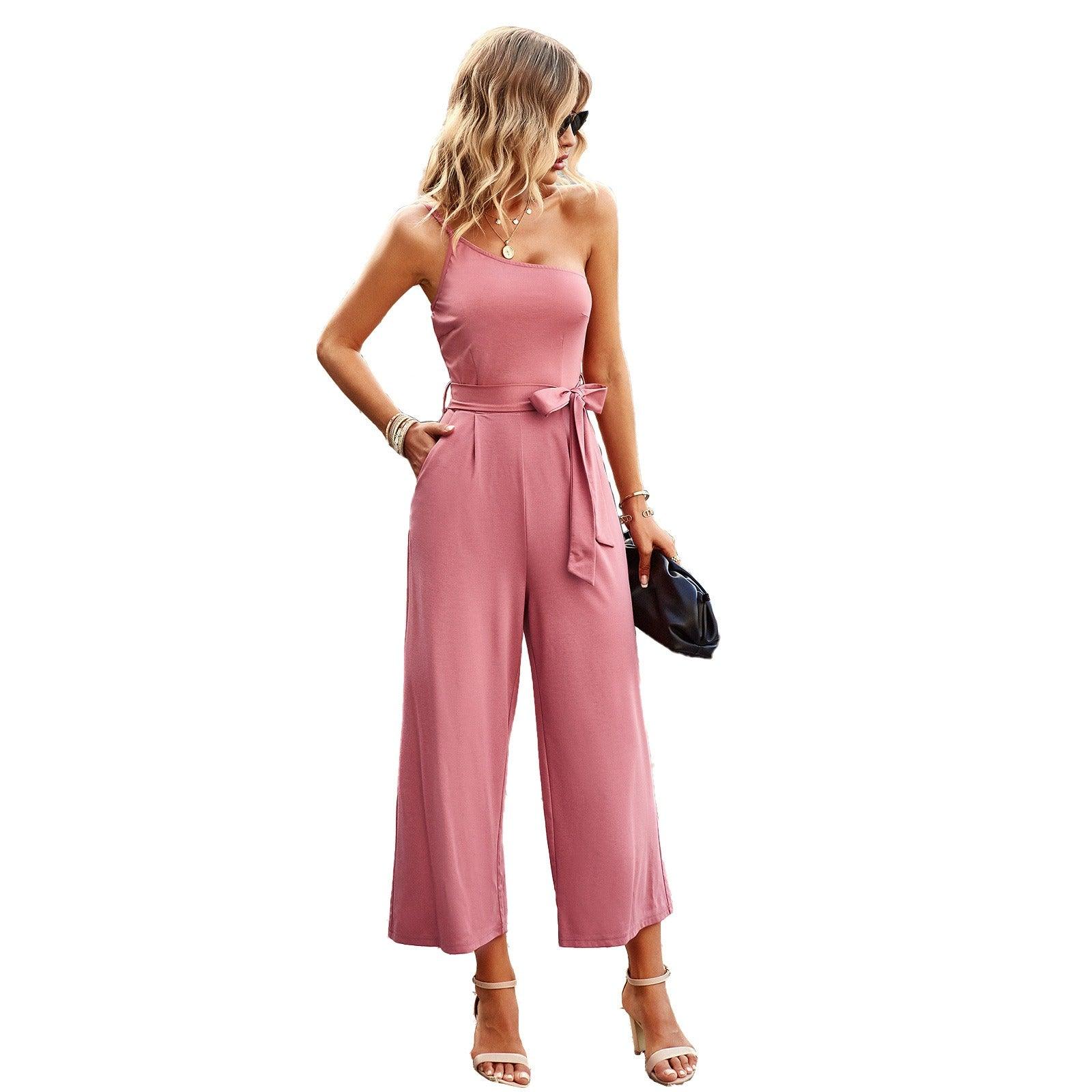 Off-shoulder Straight Leg Jumpsuit - L & M Kee, LLC