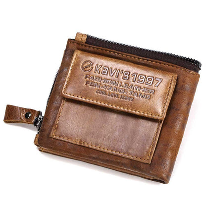 Genuine Cowhide Men's Casual Zipper Wallet - L & M Kee, LLC