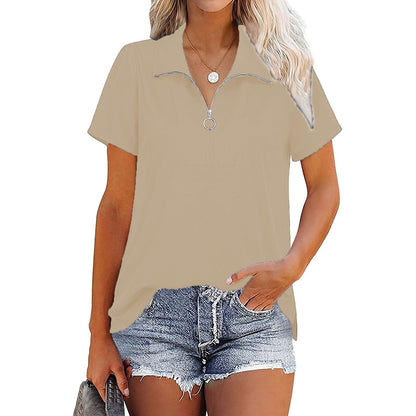 Thread Zipper Loose Solid Color Shirt - L & M Kee, LLC