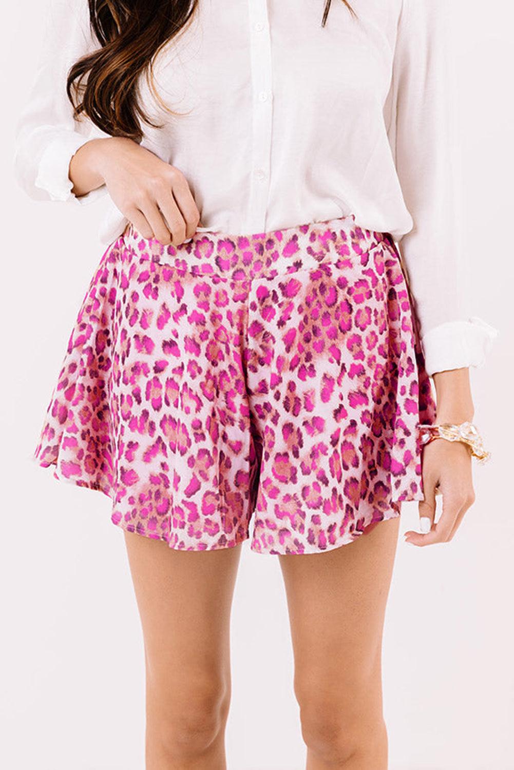 Leopard Print Flutter Casual Shorts