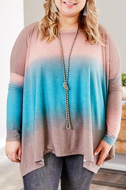 Plus Size Painted Poncho Top - L & M Kee, LLC