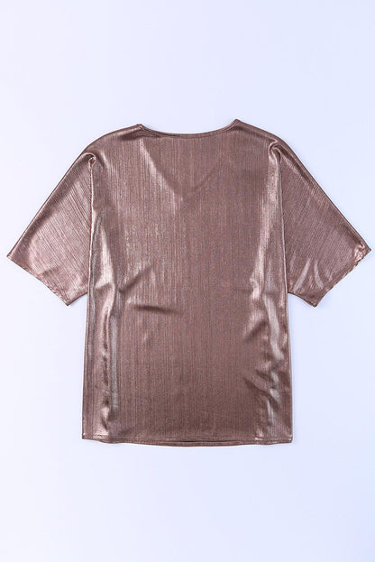 Copper Textured Oversize Foil T-Shirt - L & M Kee, LLC