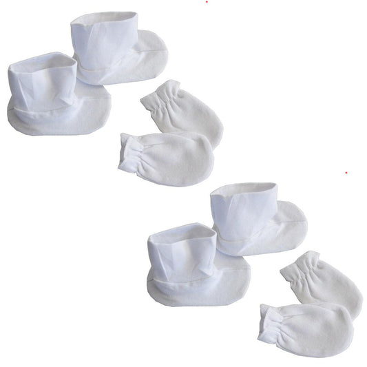 Infant Booties & Mitten Set White (Pack of 2) 110.2.Packs - L & M Kee, LLC