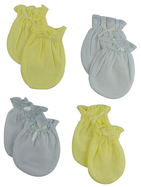 Infant Mittens (Pack of 4) 116-Blue-Yellow-4-Pack - L & M Kee, LLC