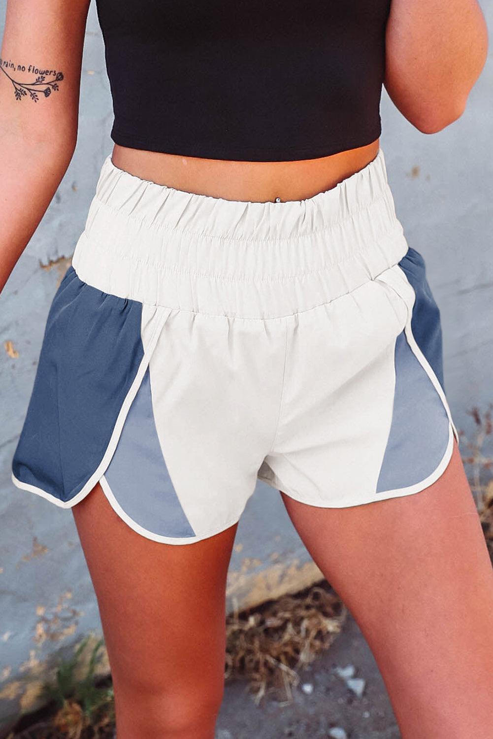 Color Block Split High Waist Shorts - L & M Kee, LLC