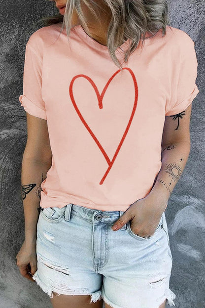 Sequin Heart Graphic Tee - L & M Kee, LLC