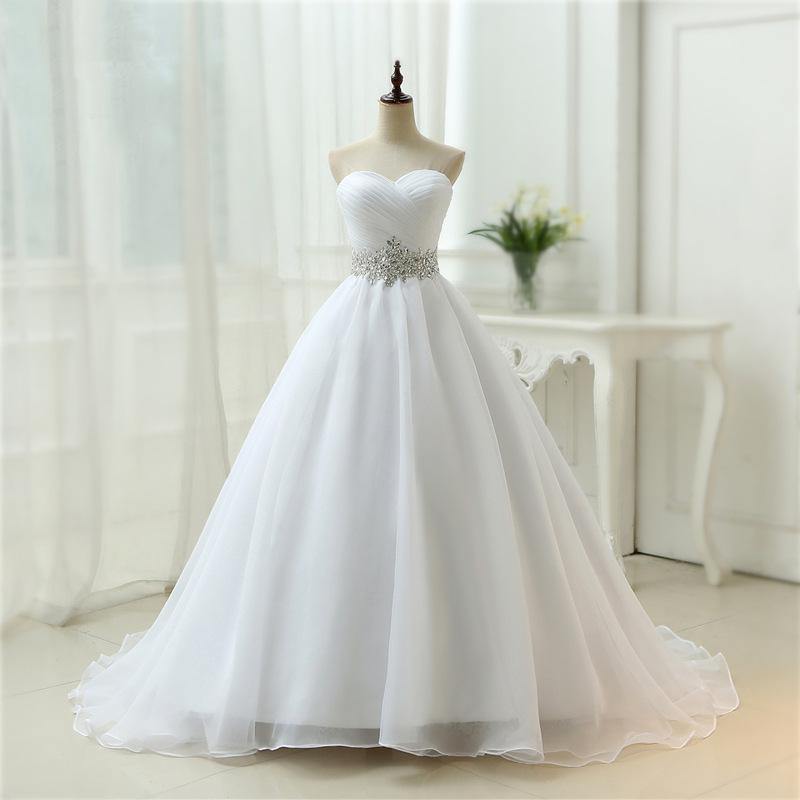 Strapless Lace Up Wedding Dresses - L & M Kee, LLC