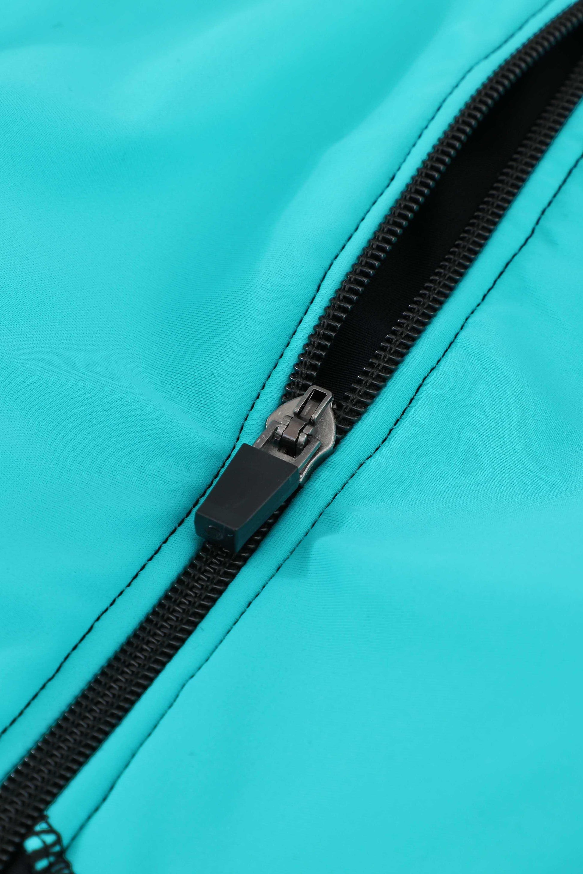 Color Block Zipper Long Sleeve Rash Guard Swimwear - L & M Kee, LLC