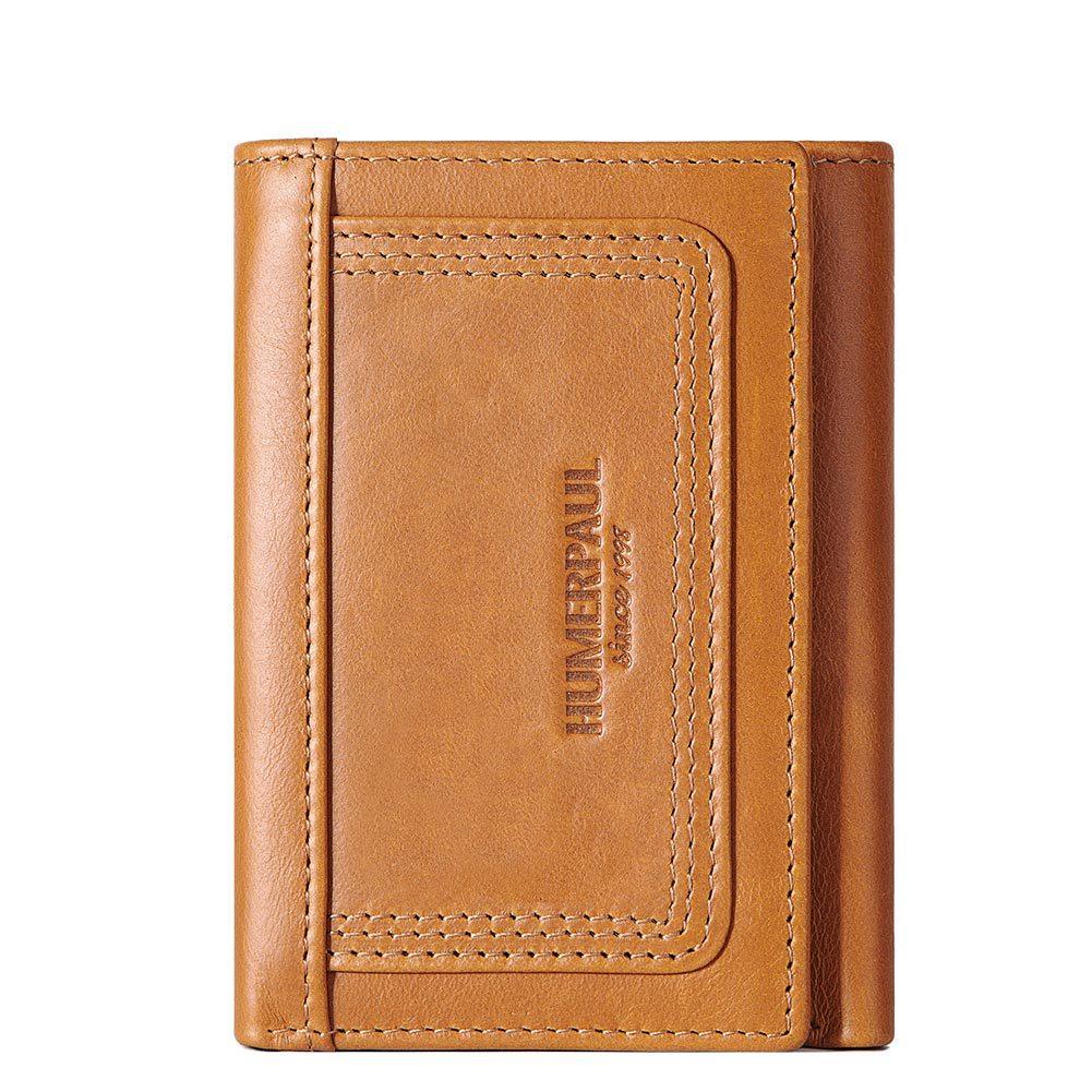 Men's Cow Leather RFID Anti-Magnetic Multi Card Zipper Wallet - L & M Kee, LLC