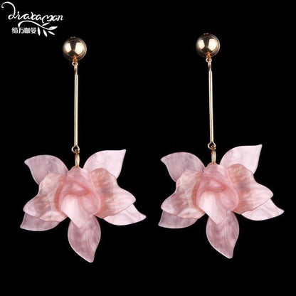 Flower Drop Earrings - L & M Kee, LLC