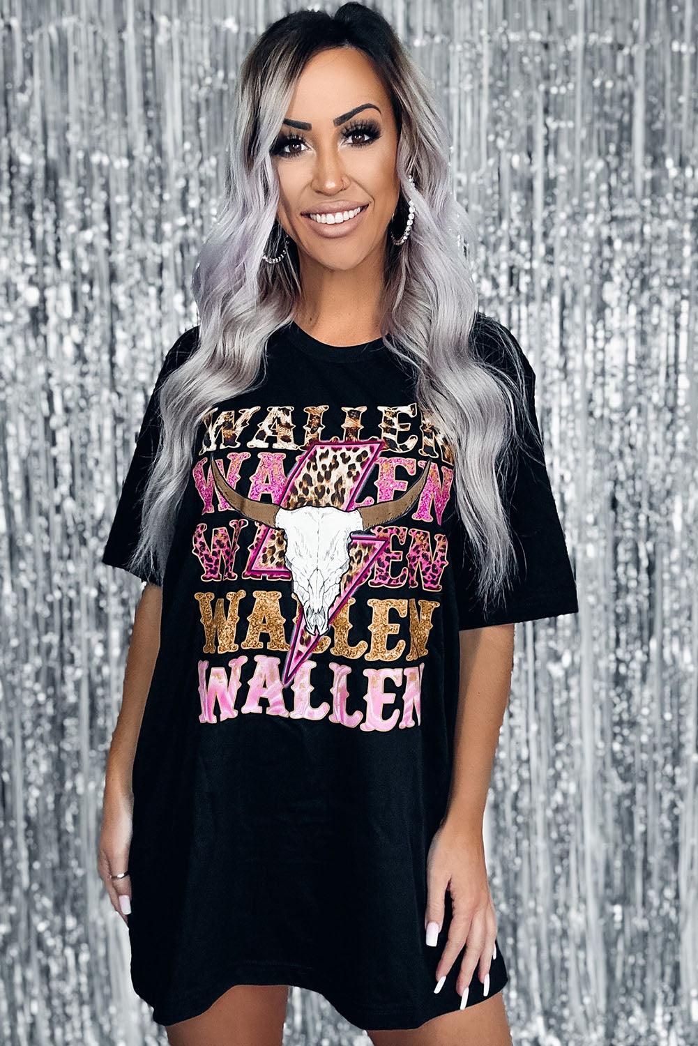 WALLEN Cowskull Graphic Oversized Tee - L & M Kee, LLC