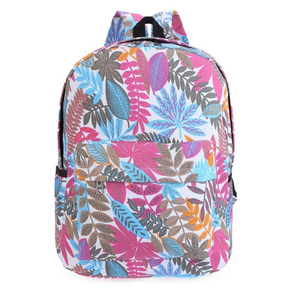 Plant Print Canvas Backpack - L & M Kee, LLC