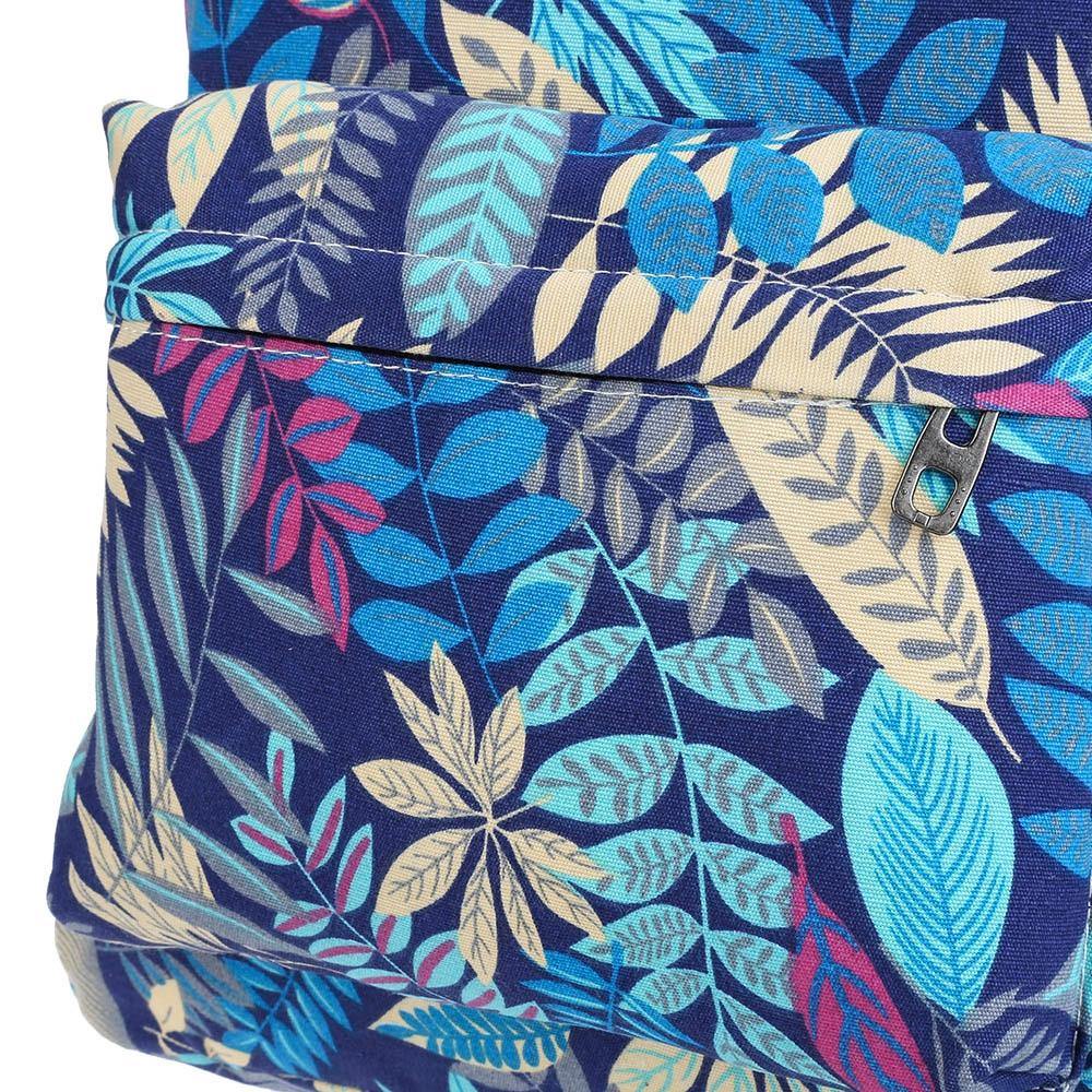 Plant Print Canvas Backpack - L & M Kee, LLC