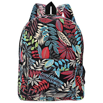 Plant Print Canvas Backpack - L & M Kee, LLC