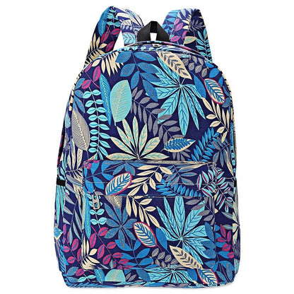 Plant Print Canvas Backpack - L & M Kee, LLC