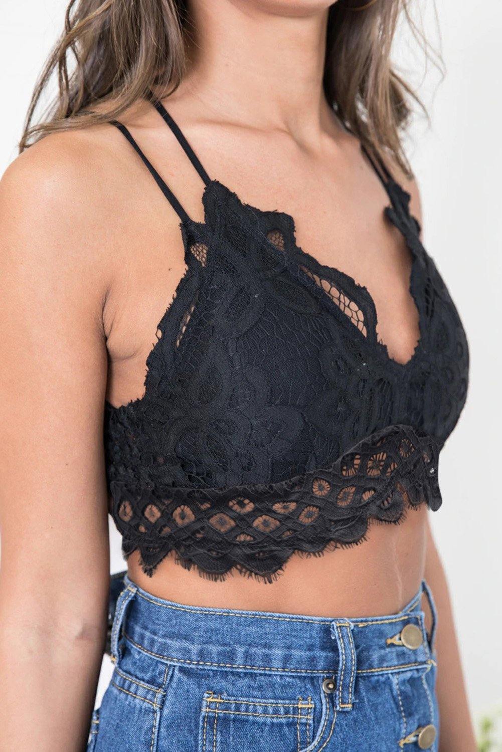 Lace Bralette with Lining - L & M Kee, LLC