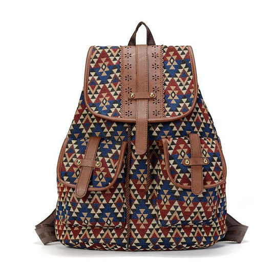 Sansarya PU Leather Bohemian Vintage Backpack - L & M Kee, LLC