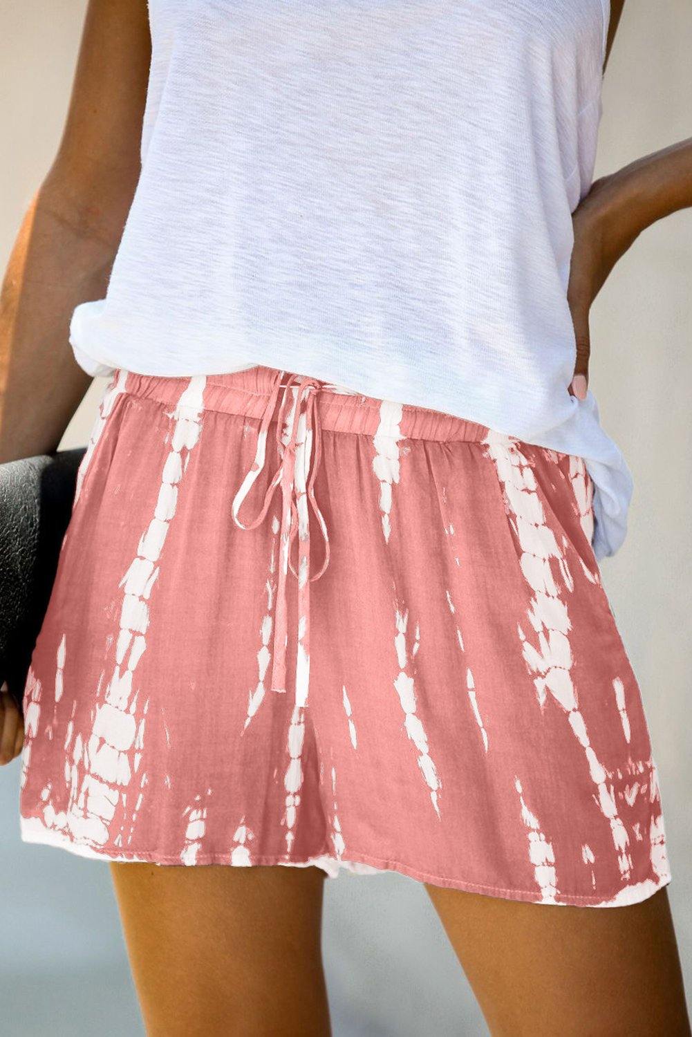 Tie Dye Drawstring Casual Shorts - L & M Kee, LLC