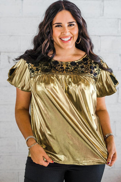 Copper Textured Oversize Foil T-Shirt - L & M Kee, LLC