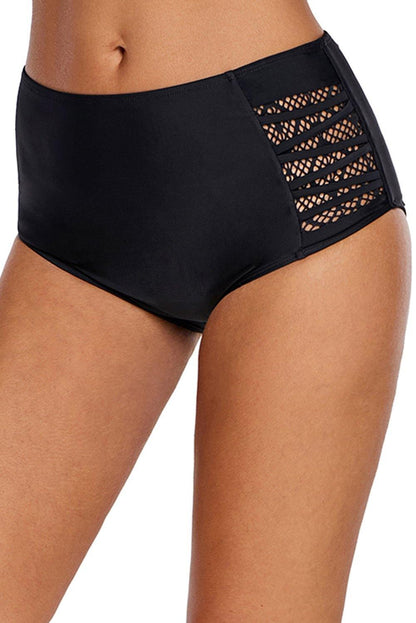 Strappy Lace Panel Aside Swim Bottom - L & M Kee, LLC