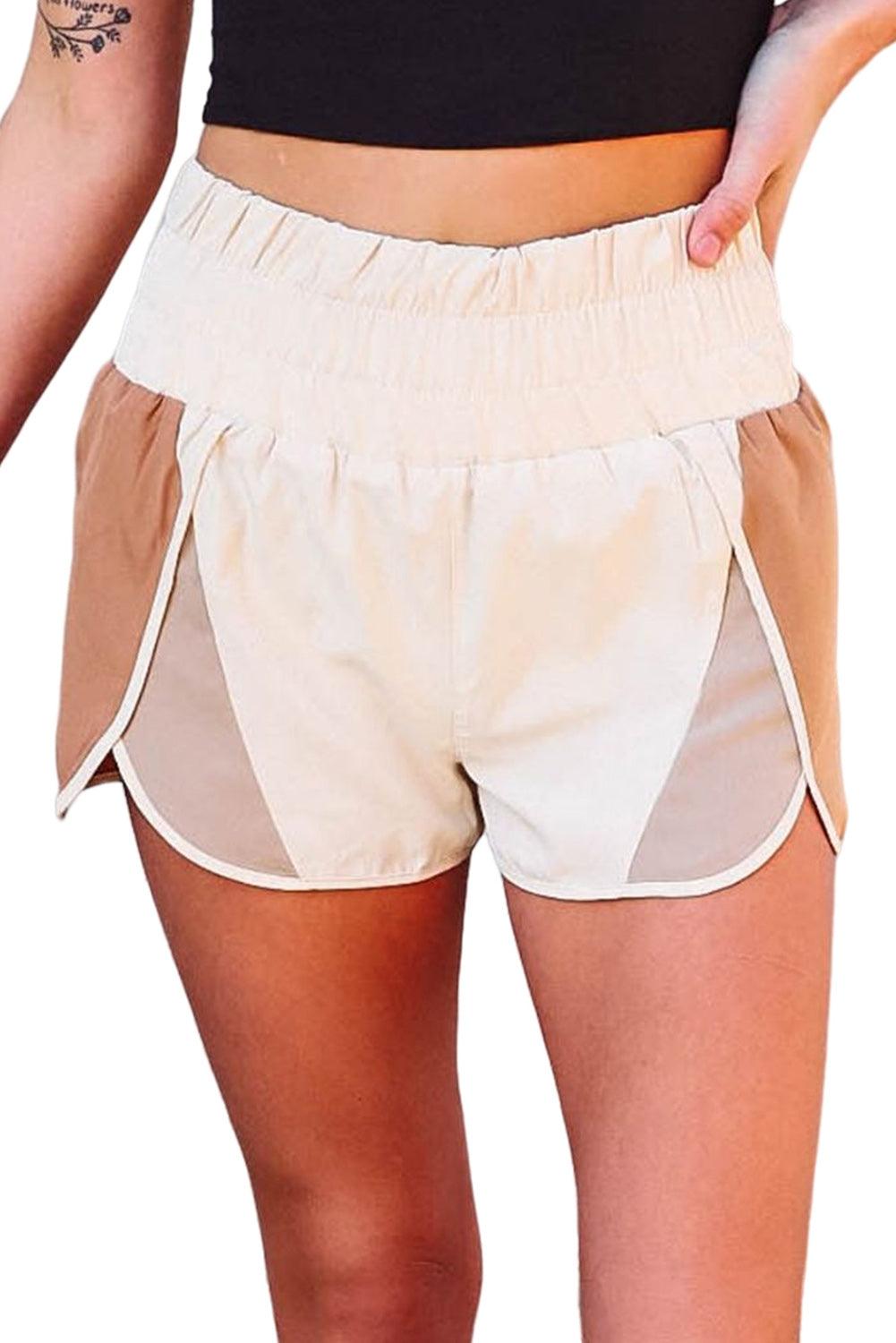 Color Block Split High Waist Shorts - L & M Kee, LLC