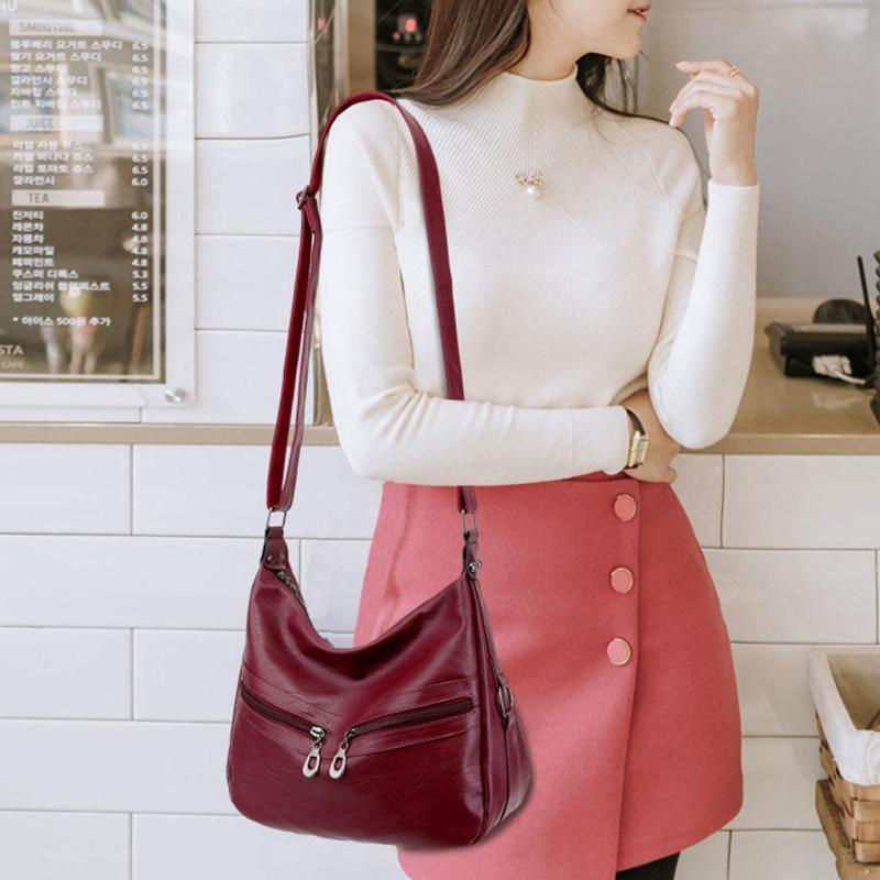 Zipper PU Leather Fashion Bag - L & M Kee, LLC