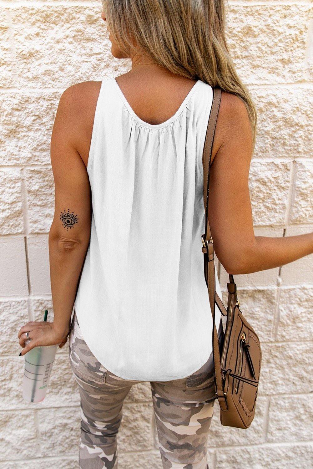 Hollow-out Tank Top - L & M Kee, LLC