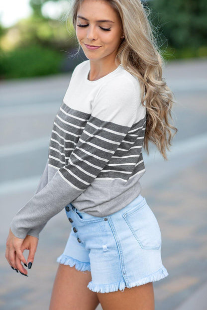 Striped Colorblock Sweater - L & M Kee, LLC