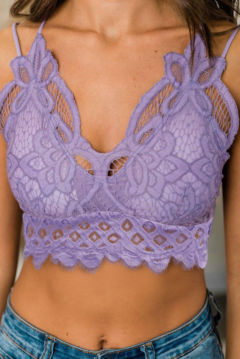 Lace Bralette with Lining - L & M Kee, LLC