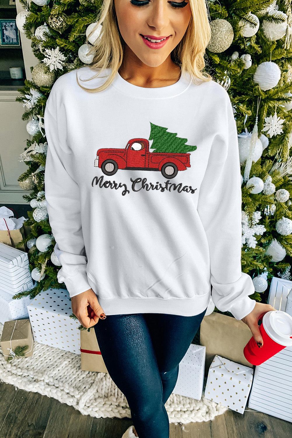 MERRY and BRIGHT Leopard Print Pullover Sweatshirt - L & M Kee, LLC