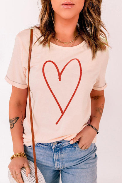 Sequin Heart Graphic Tee - L & M Kee, LLC