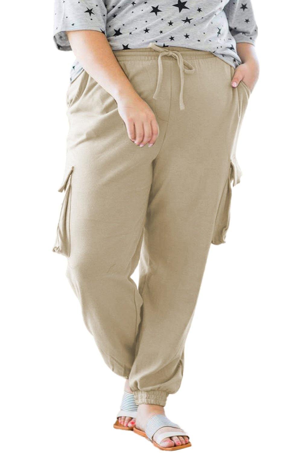 Elastic Waist Side Pocket Plus Size Jogger Pants - L & M Kee, LLC