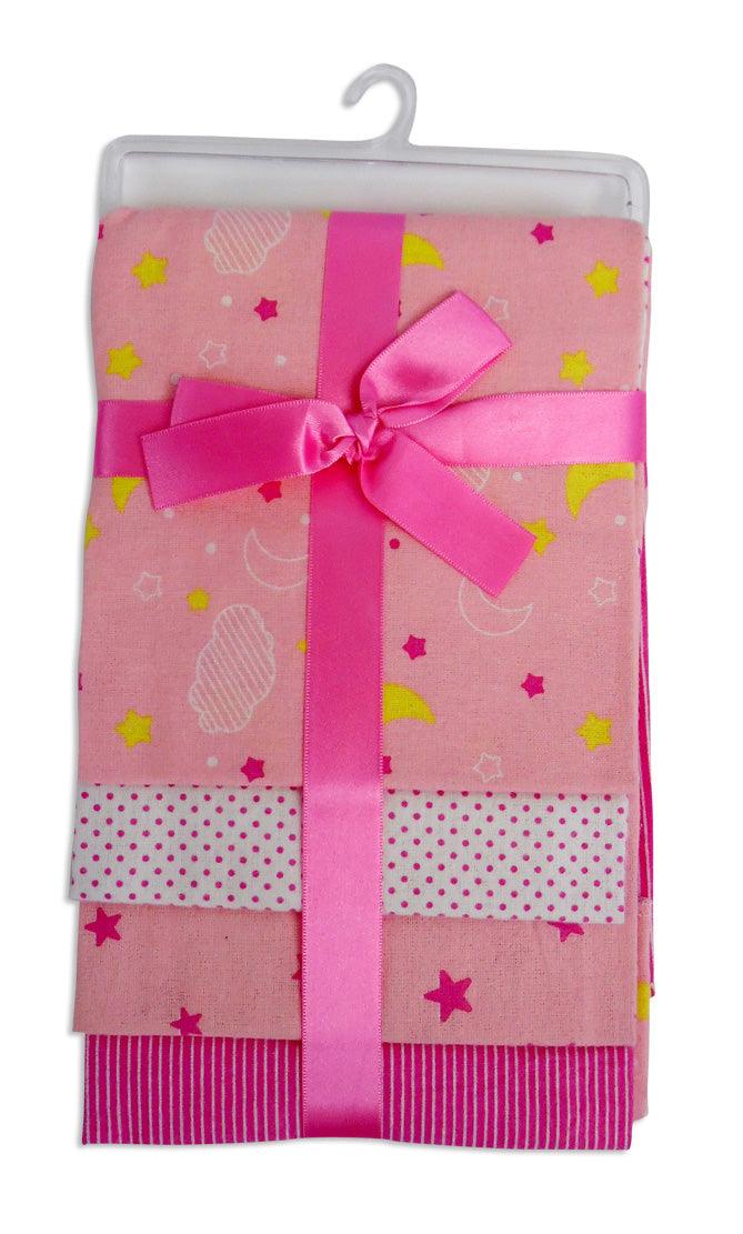 Pink Four Pack Receiving Blanket 3211P